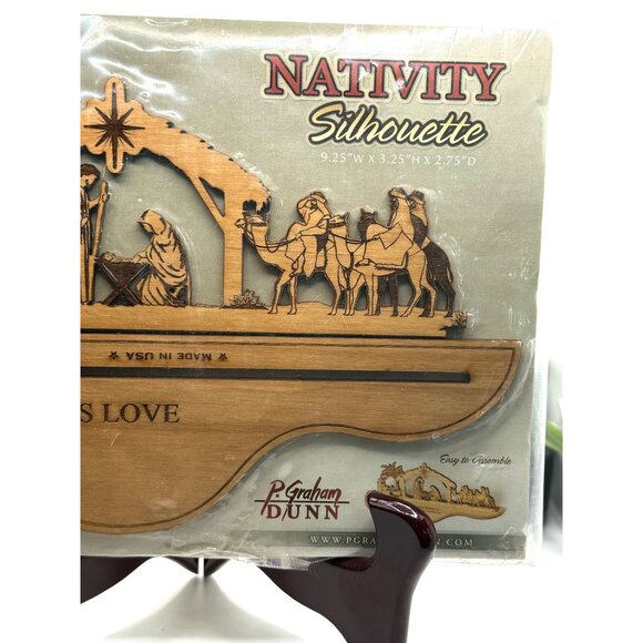 P. Graham Dunn Nativity Silhouette 9.25” x 3.25” x 2.75” Jesus Is Love Christmas - Picture 3 of 5